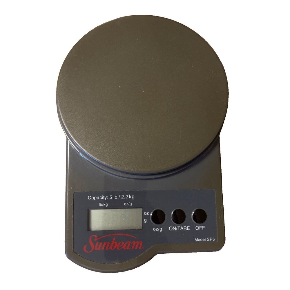 Sunbeam SP5 Digital Postal Scale Battery Powered 5 lb/2.2 kg Gray